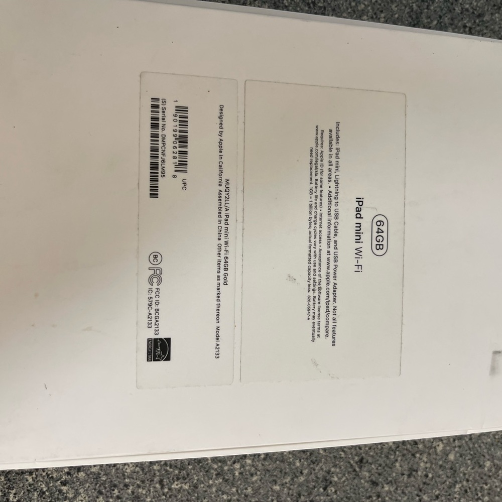 Apple Ipad Mini 64gb 2019 generation.